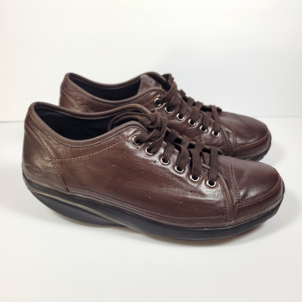 MBT Shoes Rocker Soles Brown Leather Oxford Milano 400273-01 US9-9.5 UK6.5